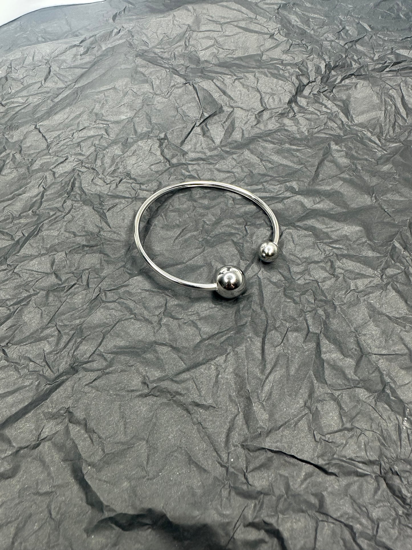 Duo Sphere Bangle Silver