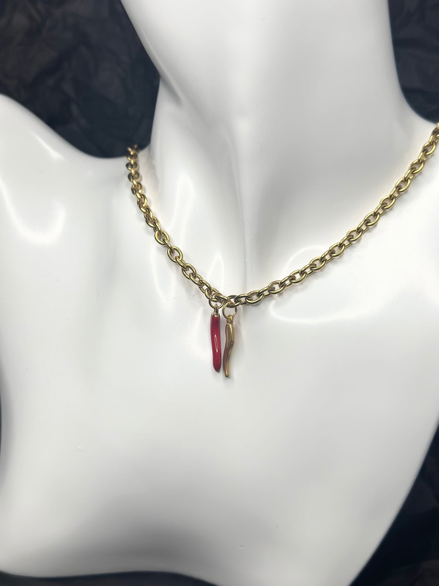 Cornicello Round Link Necklace