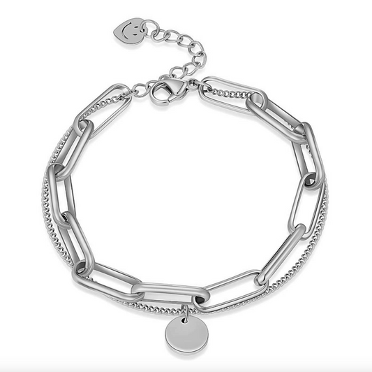 Dual Link Bracelet Silver